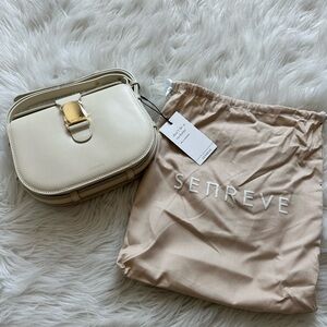 NWT Senreve Cadence Crème Pebbled Leather with Gold Hardware